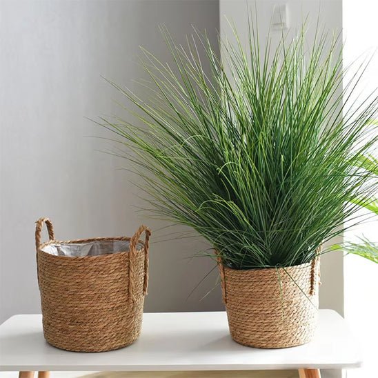 Panier tressé en jonc de mer - Pot de fleur naturel et élégant - Mon Coin Jardin
