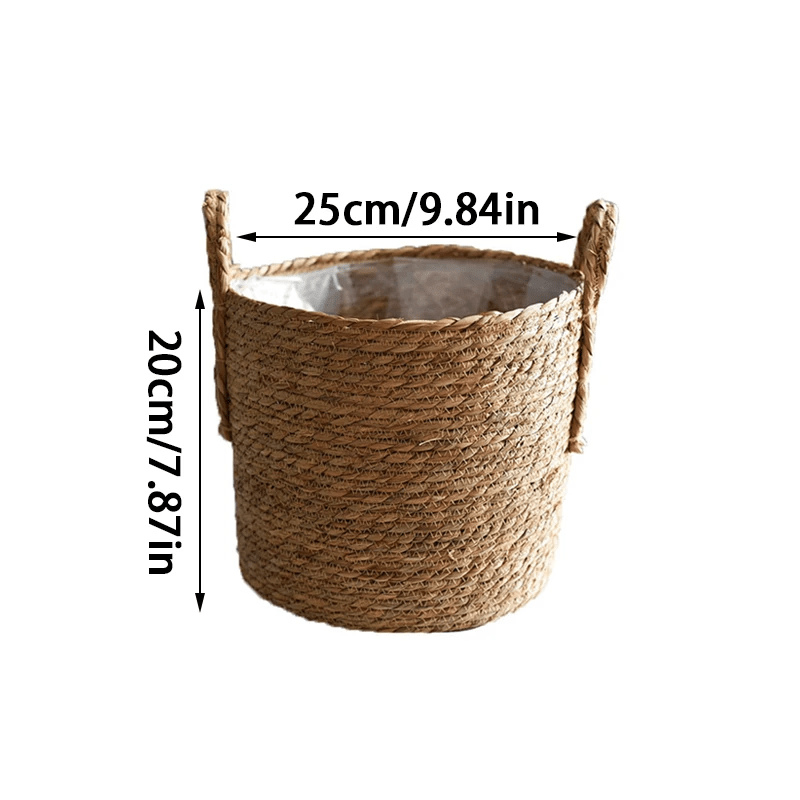 Panier tressé en jonc de mer - Pot de fleur naturel et élégant - Mon Coin Jardin