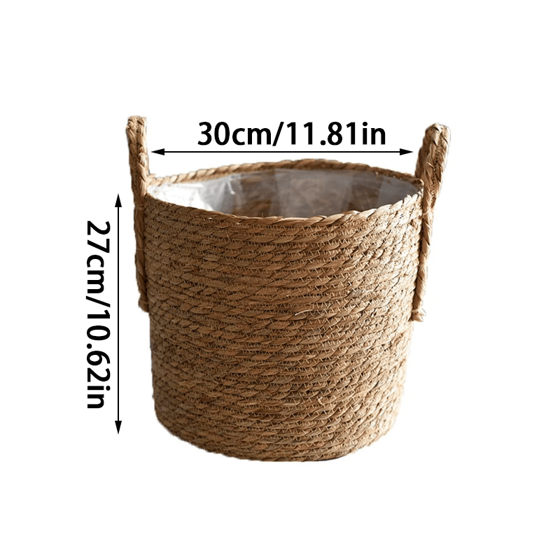 Panier tressé en jonc de mer - Pot de fleur naturel et élégant - Mon Coin Jardin